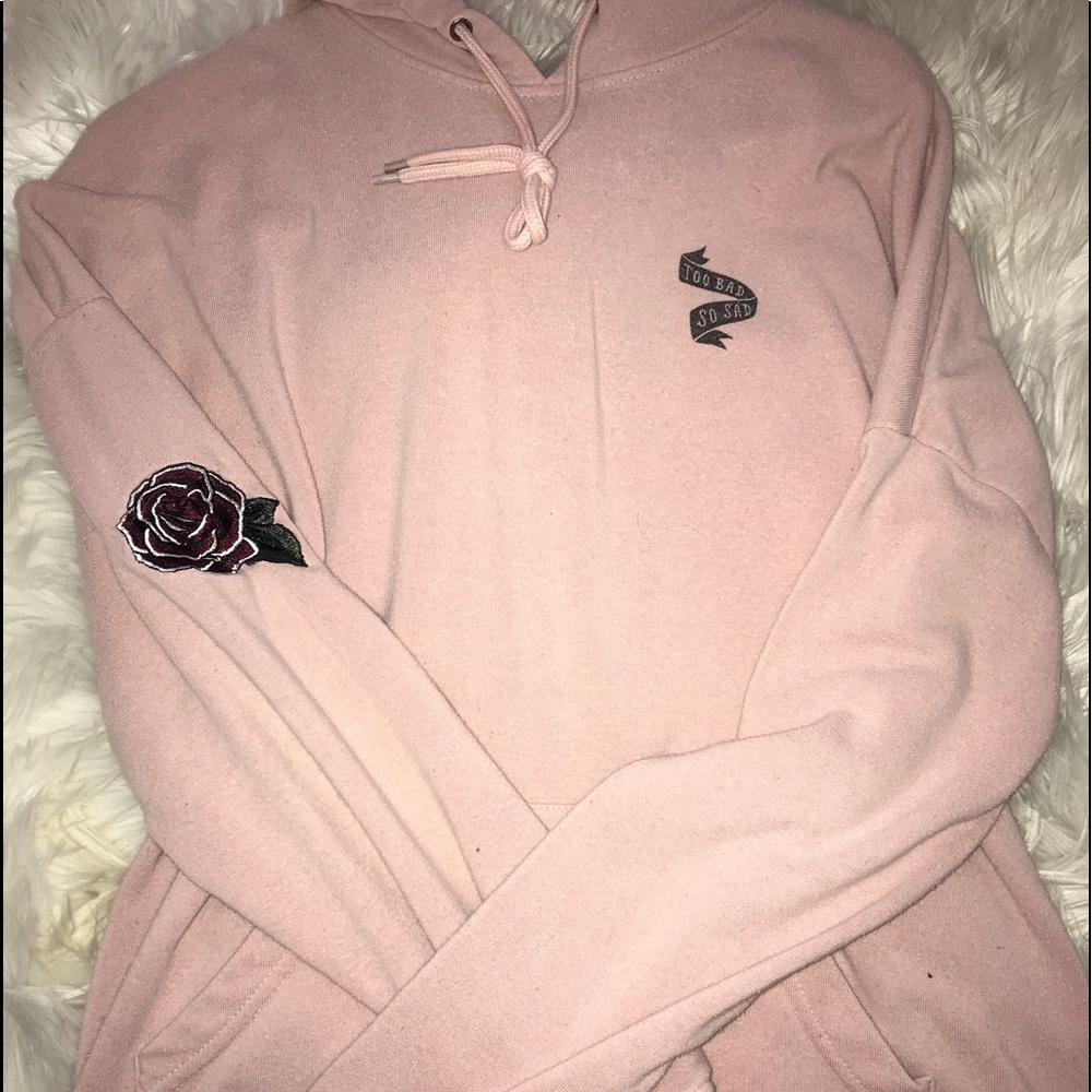 Baby pink “Too Bad, So Sad” hoodie